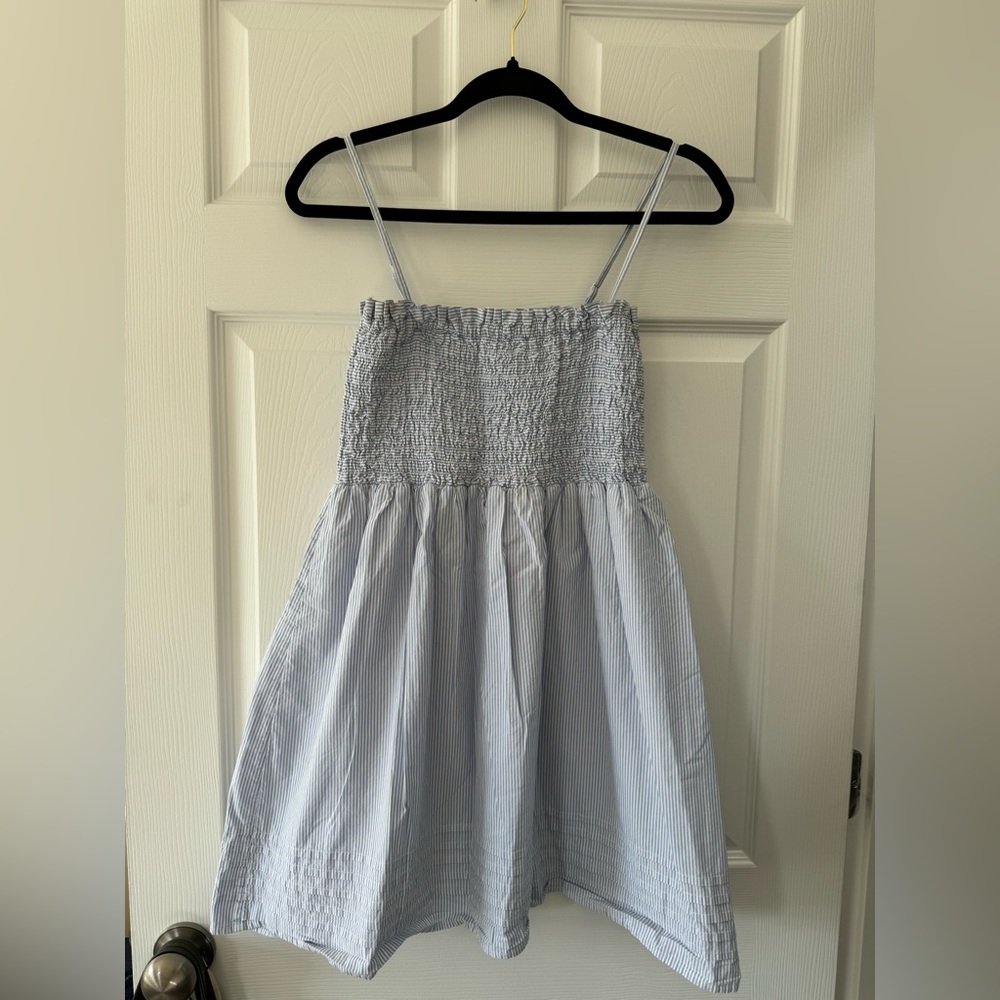 American Eagle Blue and White Striped Mini Dress